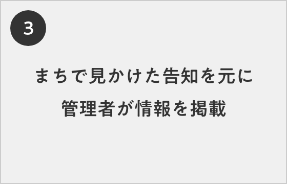 まちで見かけた告知を元に管理者が情報を掲載